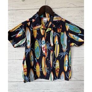 2006 GYMBOREE BOYS Surf Island Surfboard Palm Tree Hibiscus Camp Shirt 5 Yrs